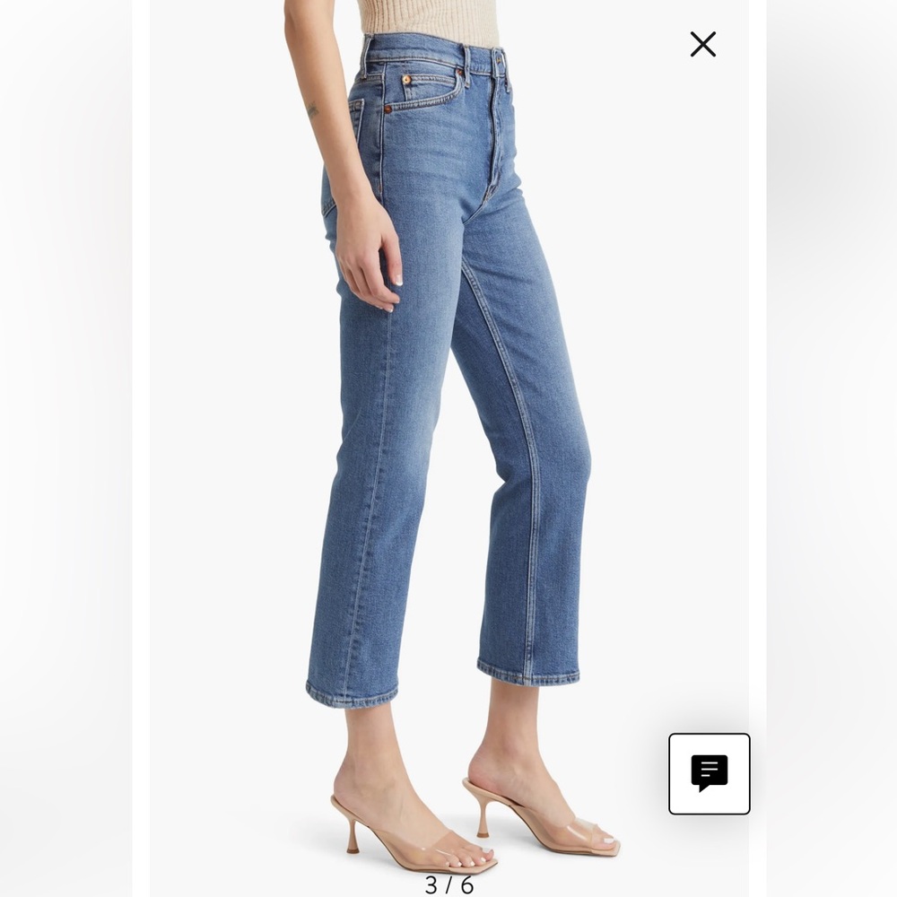 Re/done 70s crop bootcut jeans, size 25, light wash